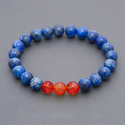 Diabetes Awareness Yellow And Blue Lapis Lazuli Bracelet