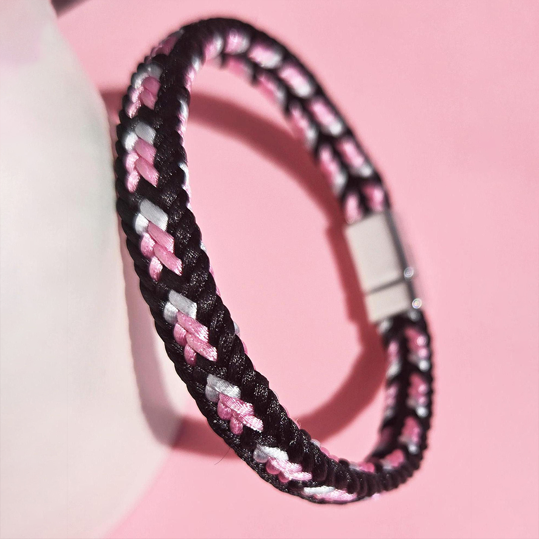 I Am Enough Breast Cancer Awareness Braided Bracelet