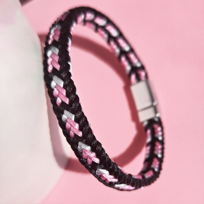 I Am Enough Breast Cancer Awareness Braided Bracelet