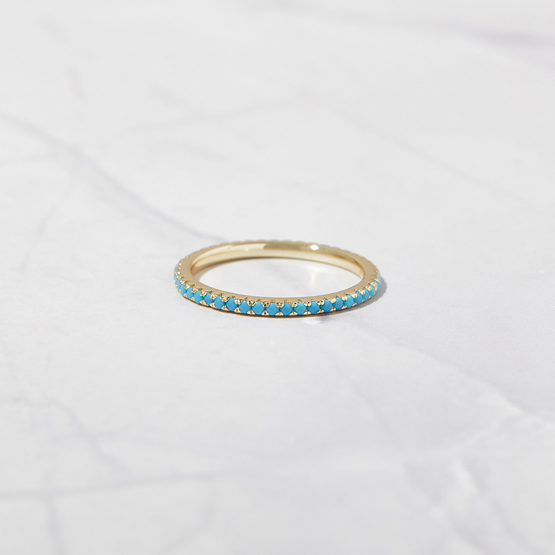 Ovarian Cancer Awareness Turquoise Eternity Ring