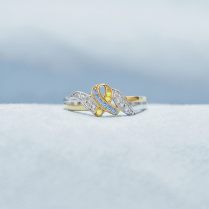 Down Syndrome Awareness Ribbon Ring