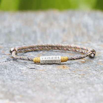 Handmade Tibetan Braided Bracelet – Lucky Knot Charm for Protection & Spiritual Growth