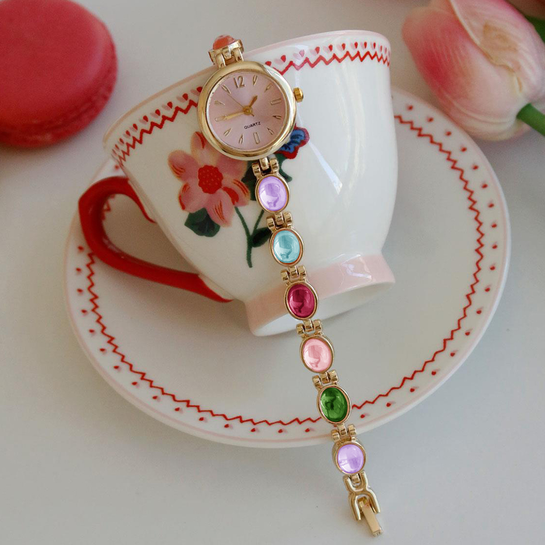 Custom 1-11 Birthstones Love Bracelet Watch