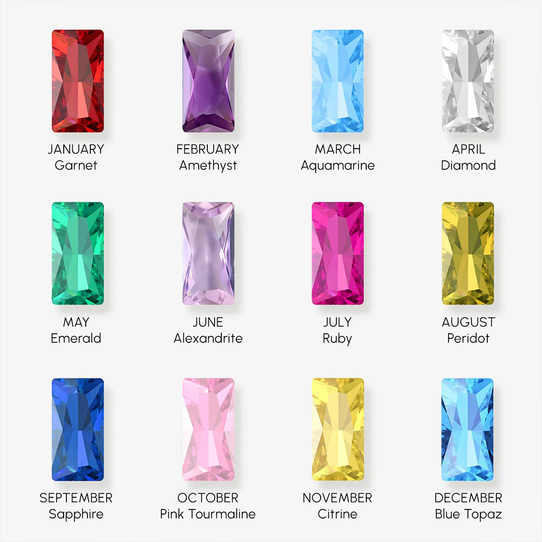 Family Love Baguette Birthstone Bracelet