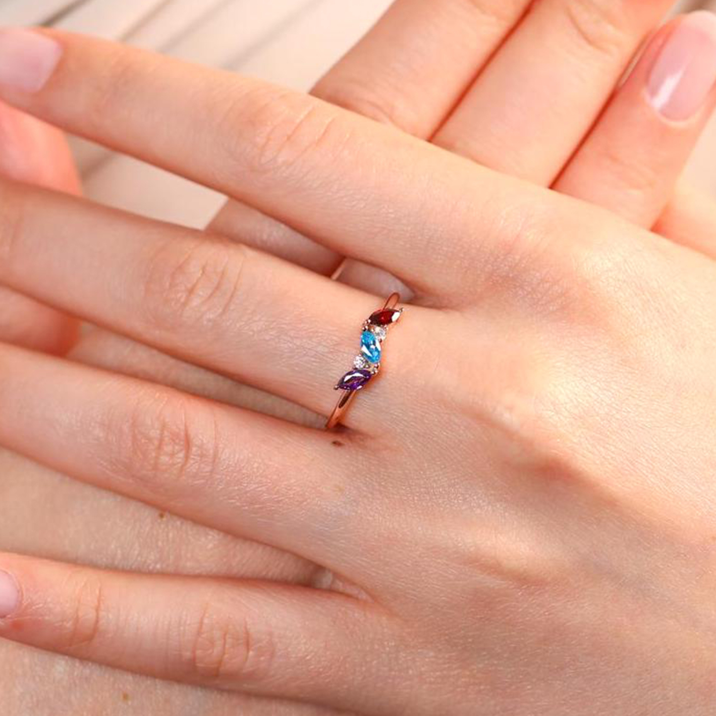 Family Love Personalized Birthstone Ring