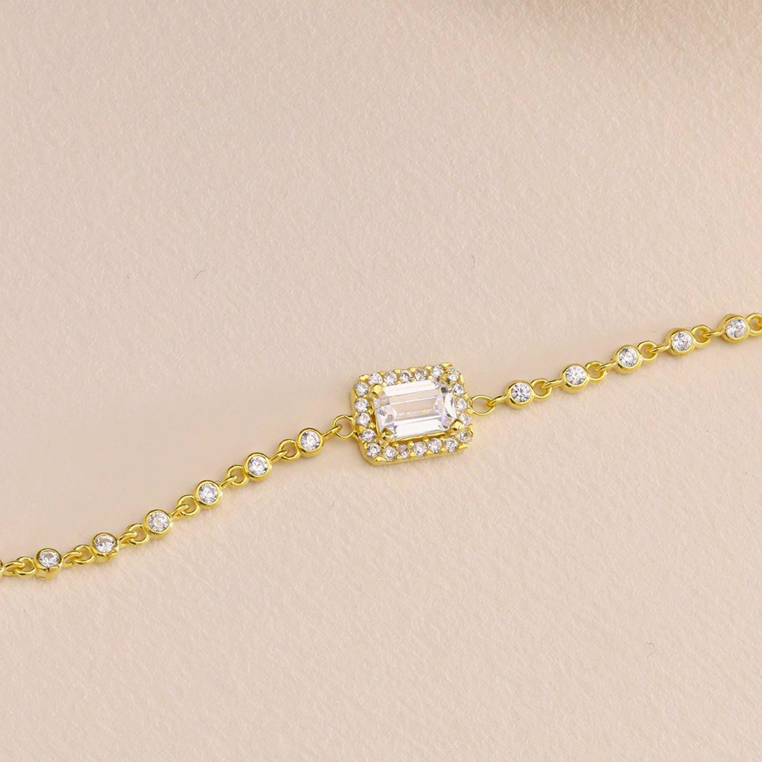 Self Love Cut Chain Baguette Bracelet