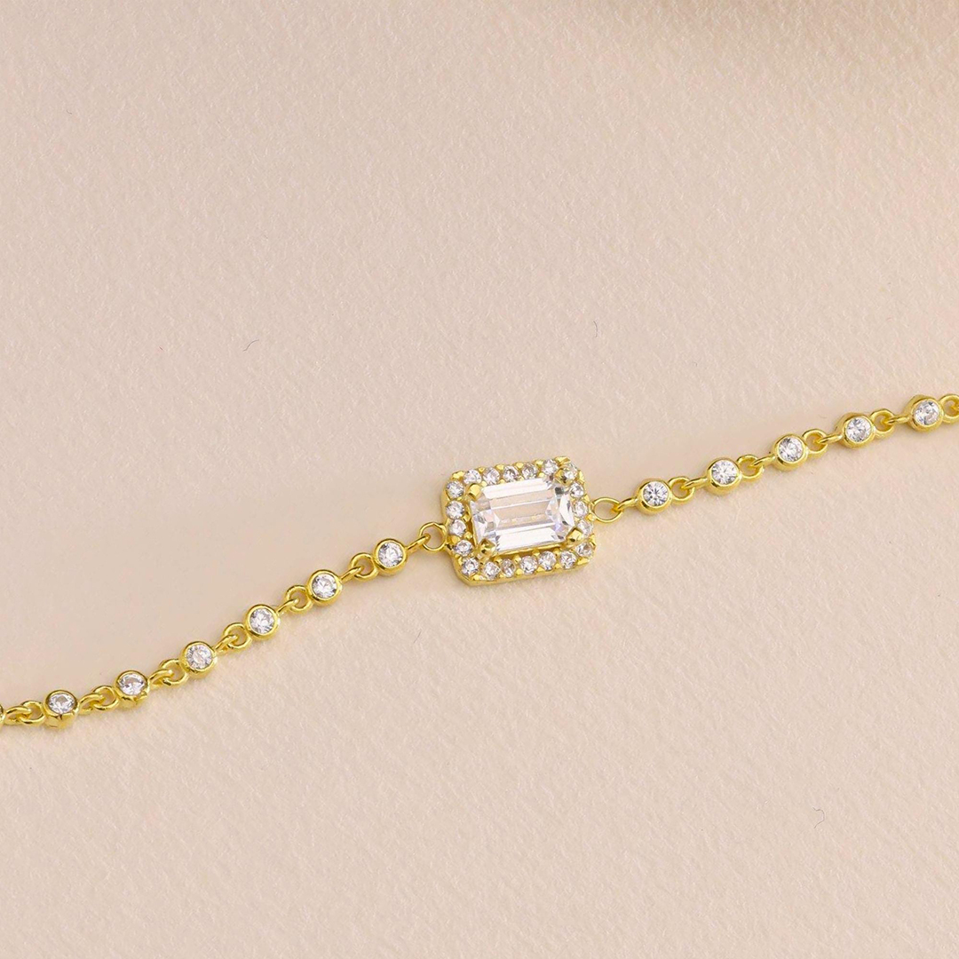 Self Love Cut Chain Baguette Bracelet