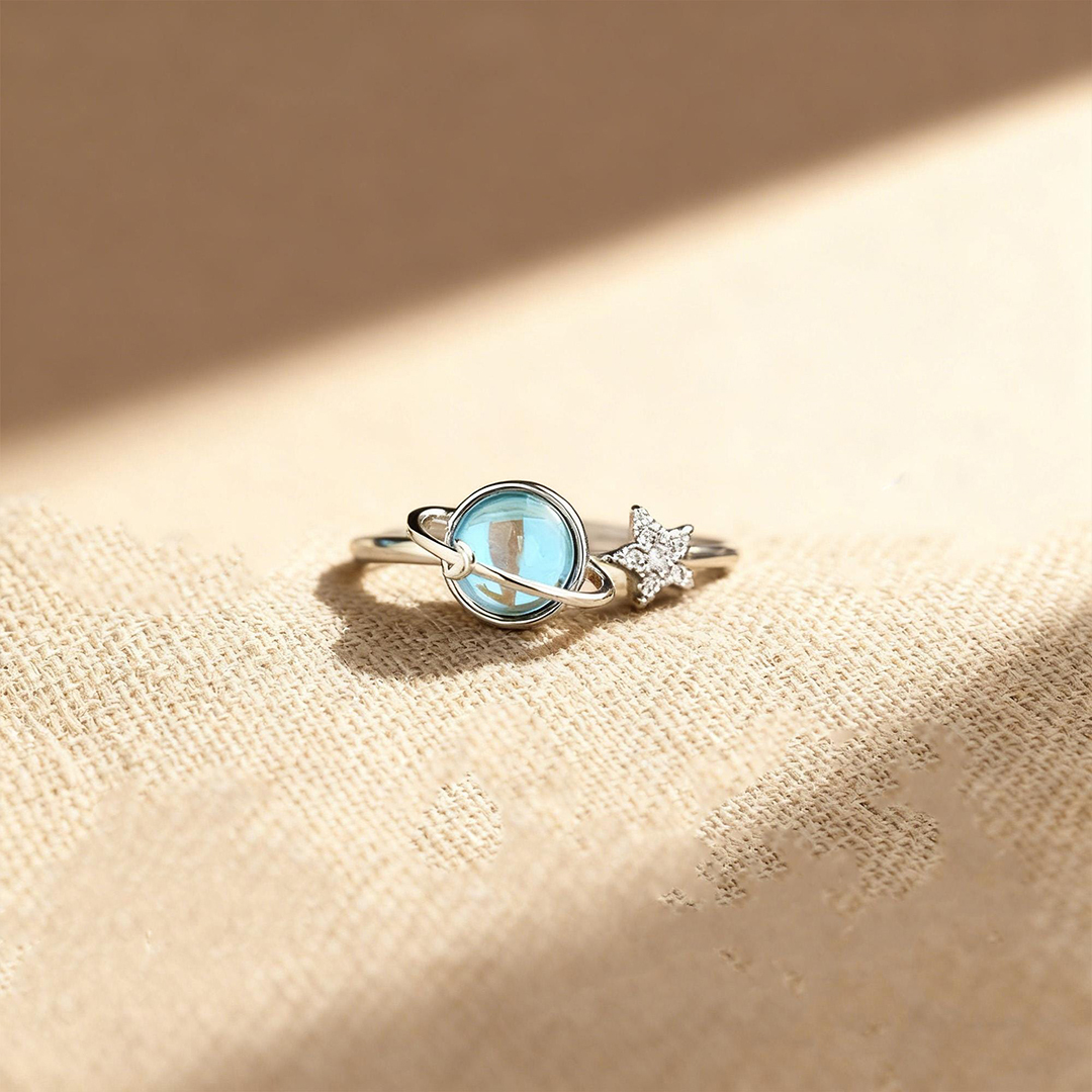 Don't Be Afraid Spinning Star Fidget Adjustable Ring