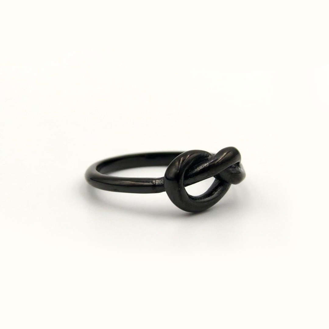 Black Love Infinity Knot Ring