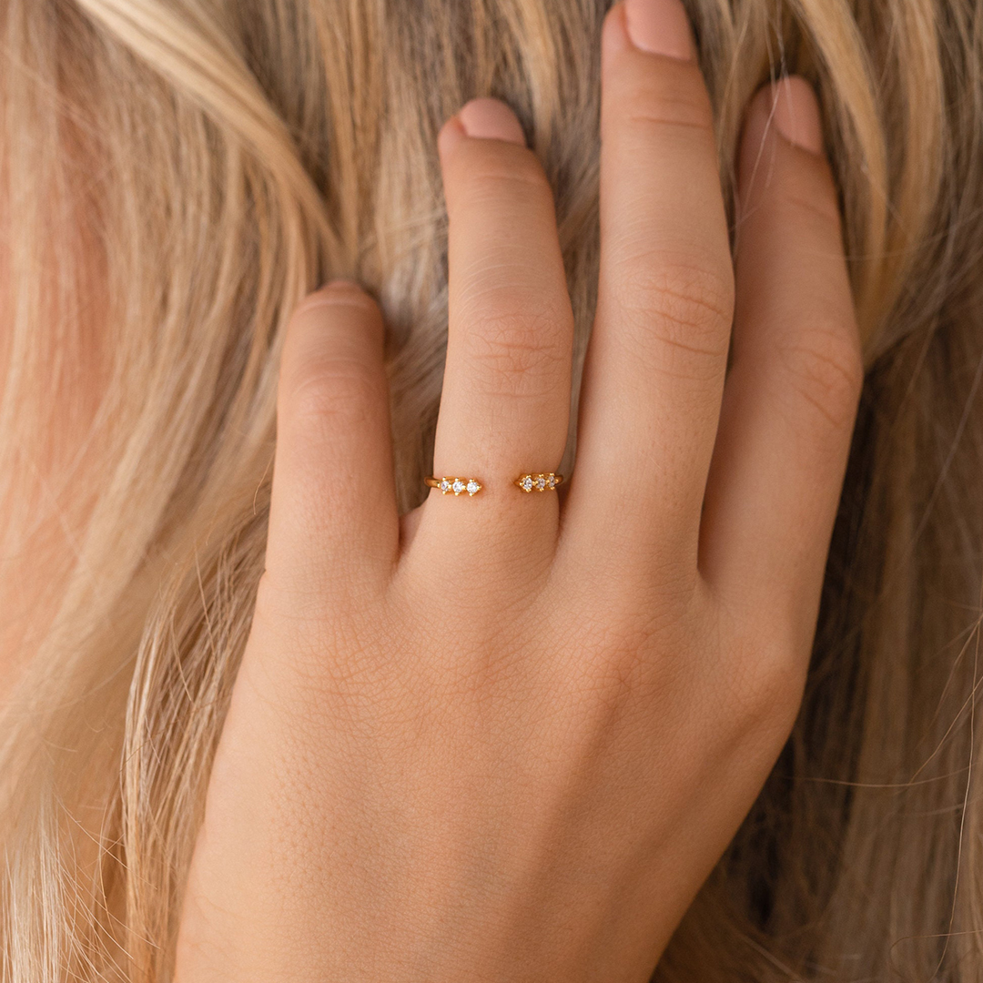 Self Love Reminder Dainty Open Diamond Ring