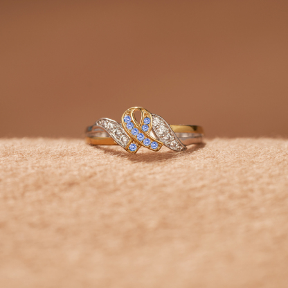 Colorectal Cancer Awareness Stand Strong Blue Ribbon Ring