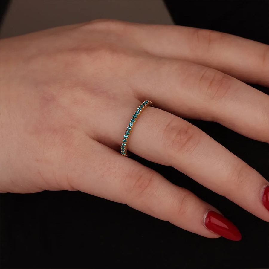 Teal Diamond Ovarian Cancer Ring