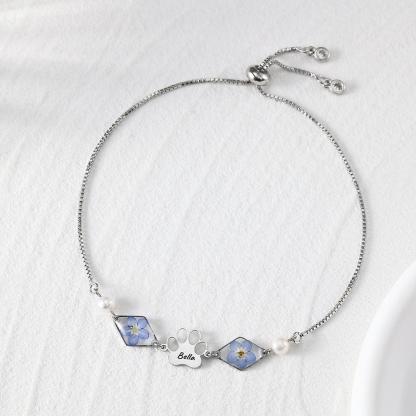 Forever Loved Rainbow Bridge Paw Print Bracelet