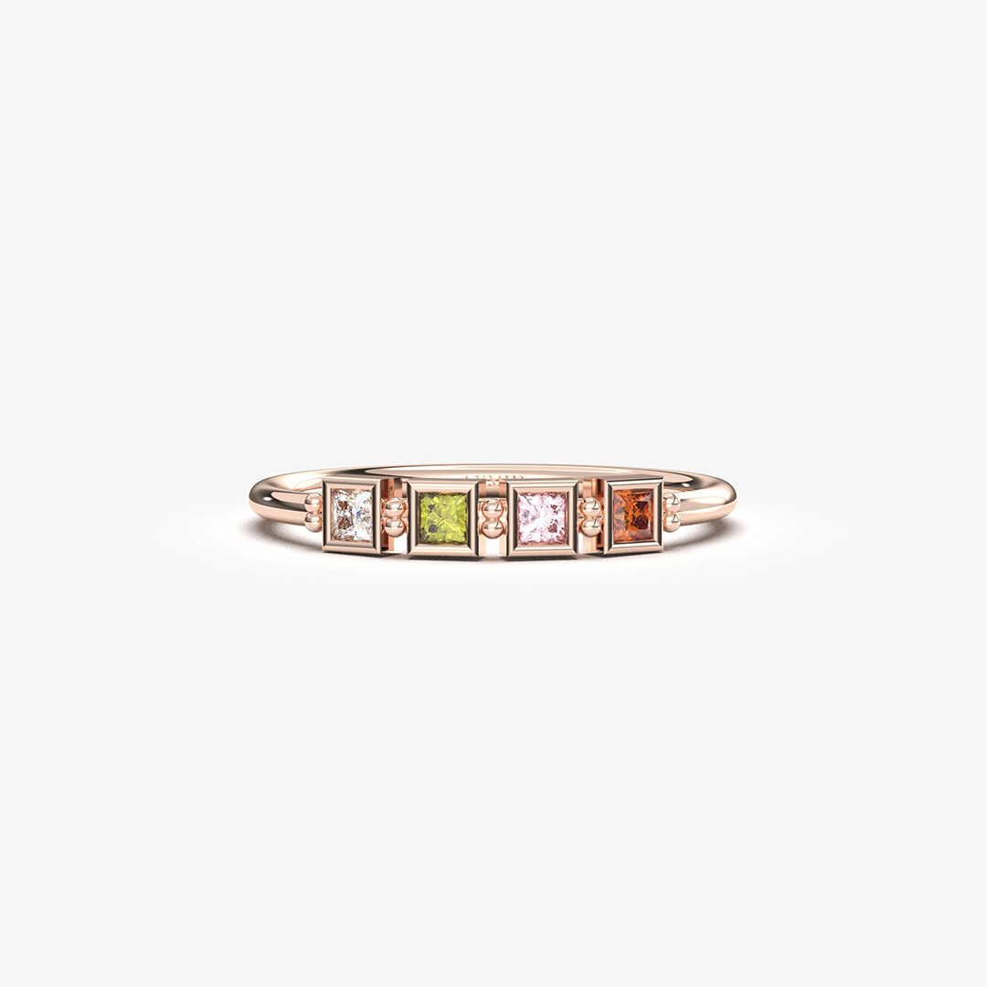 Grandma’s Tear of Joy Personalized 1-6 Birthstone Ring