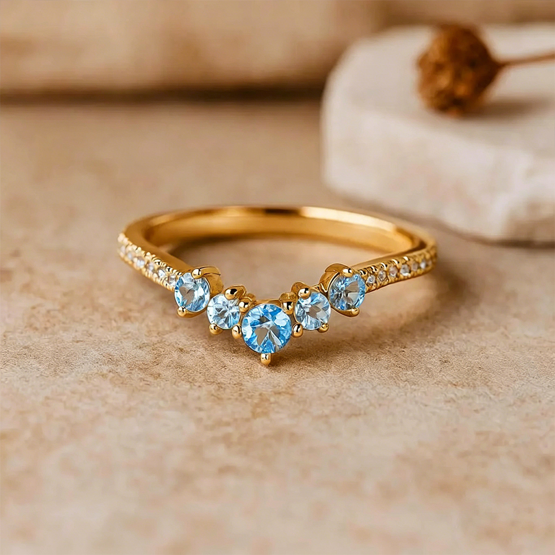 Ovarian Cancer Awareness Strength & Unity Chevron Ring