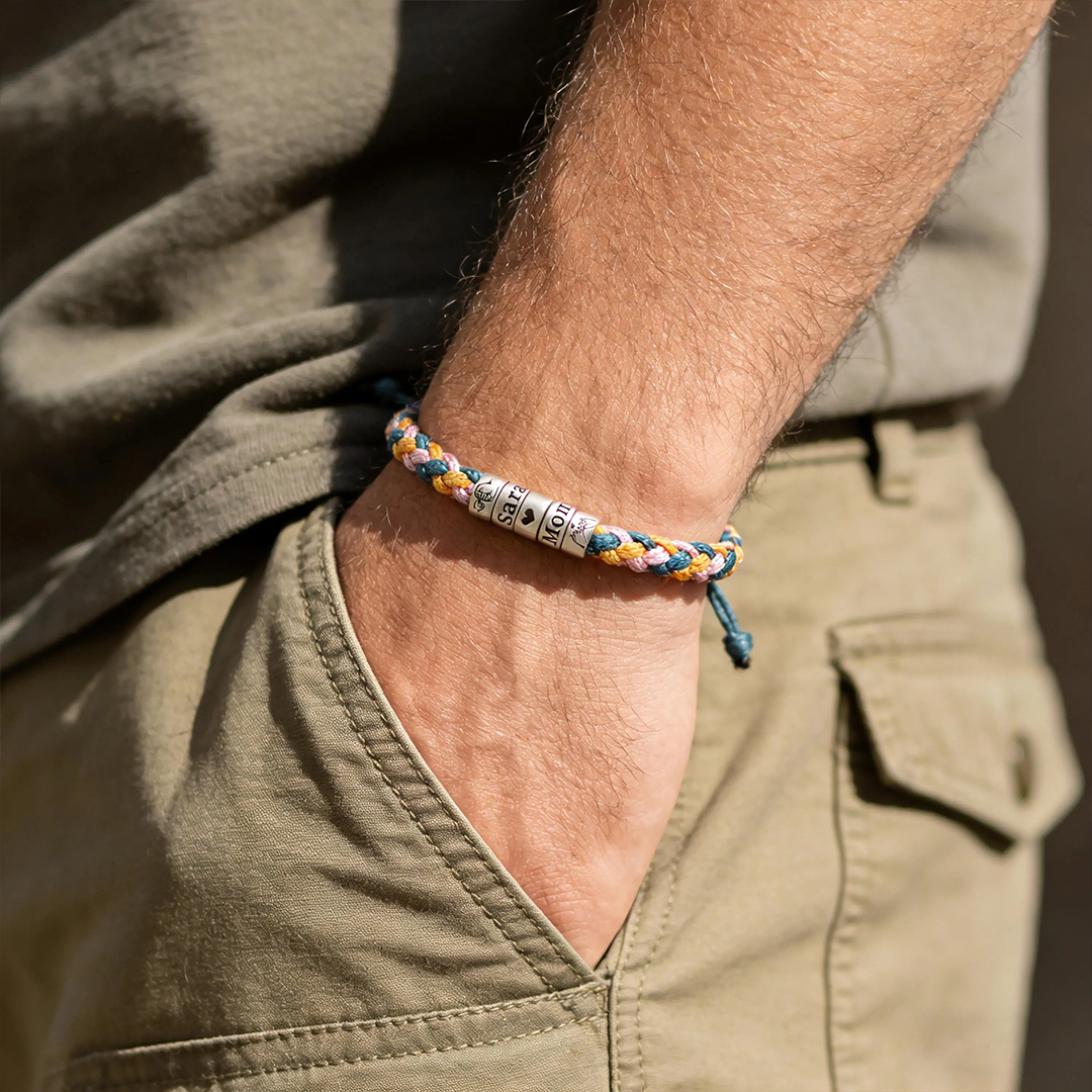 Gift To Father Personalized 1-9 Name Bracelet