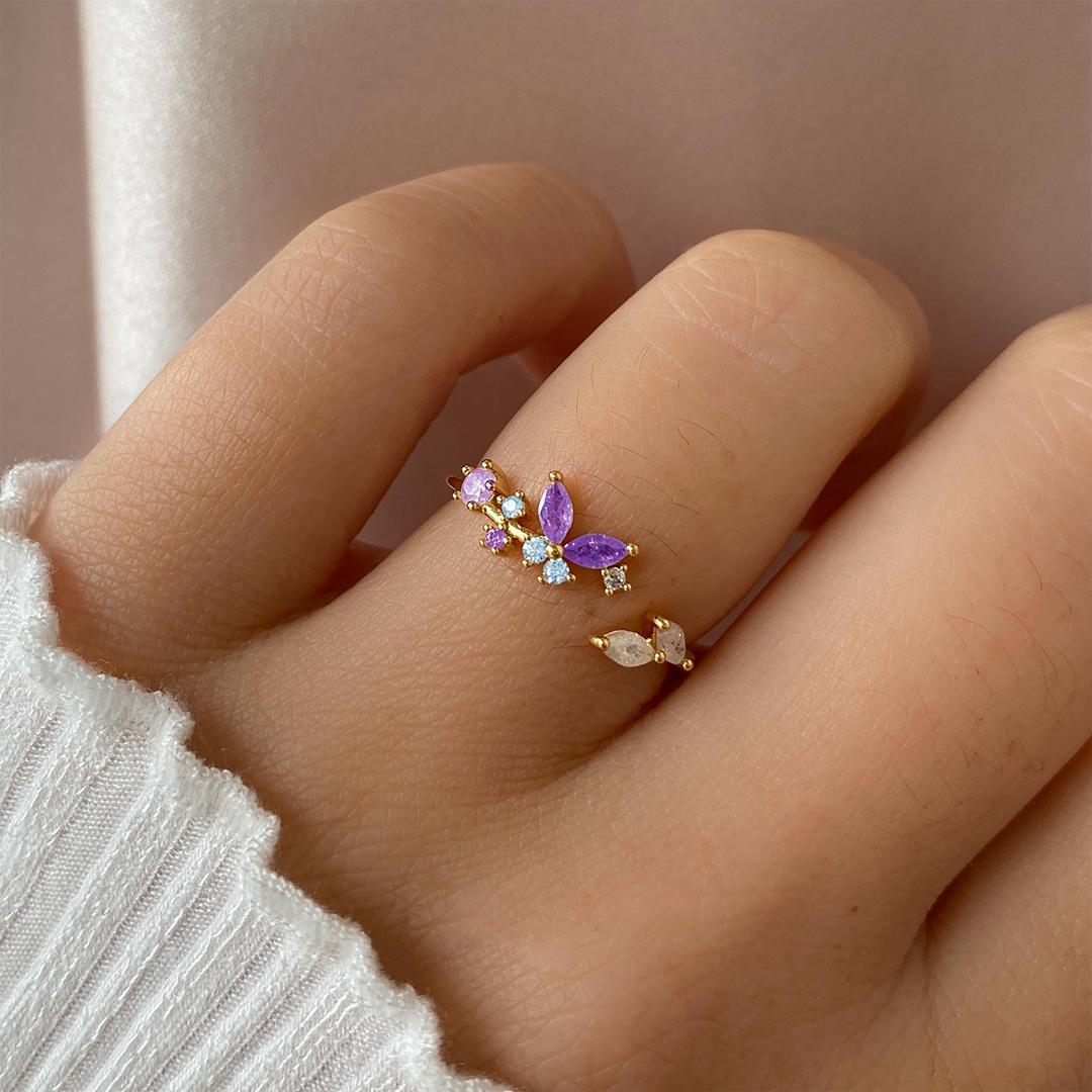 Thyroid Healing Wings Butterfly Ring