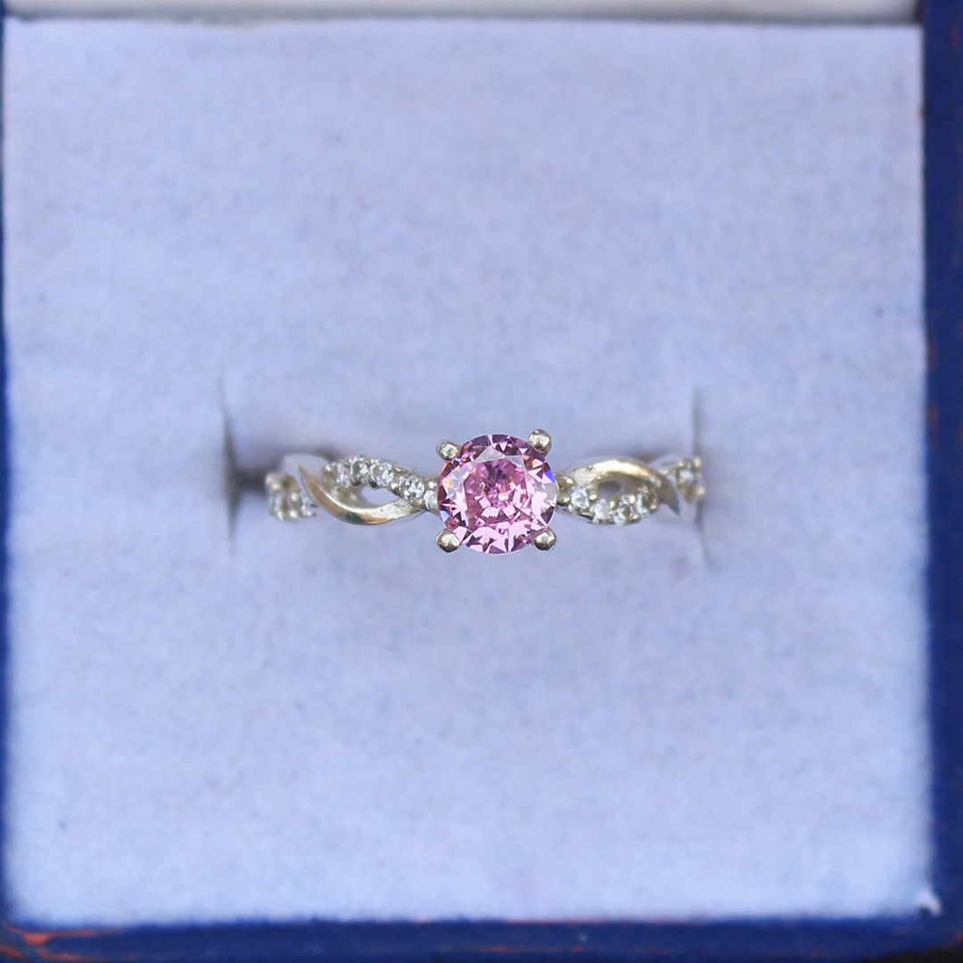 Breast Cancer Awareness I Am Enough Pink Sapphire Ring