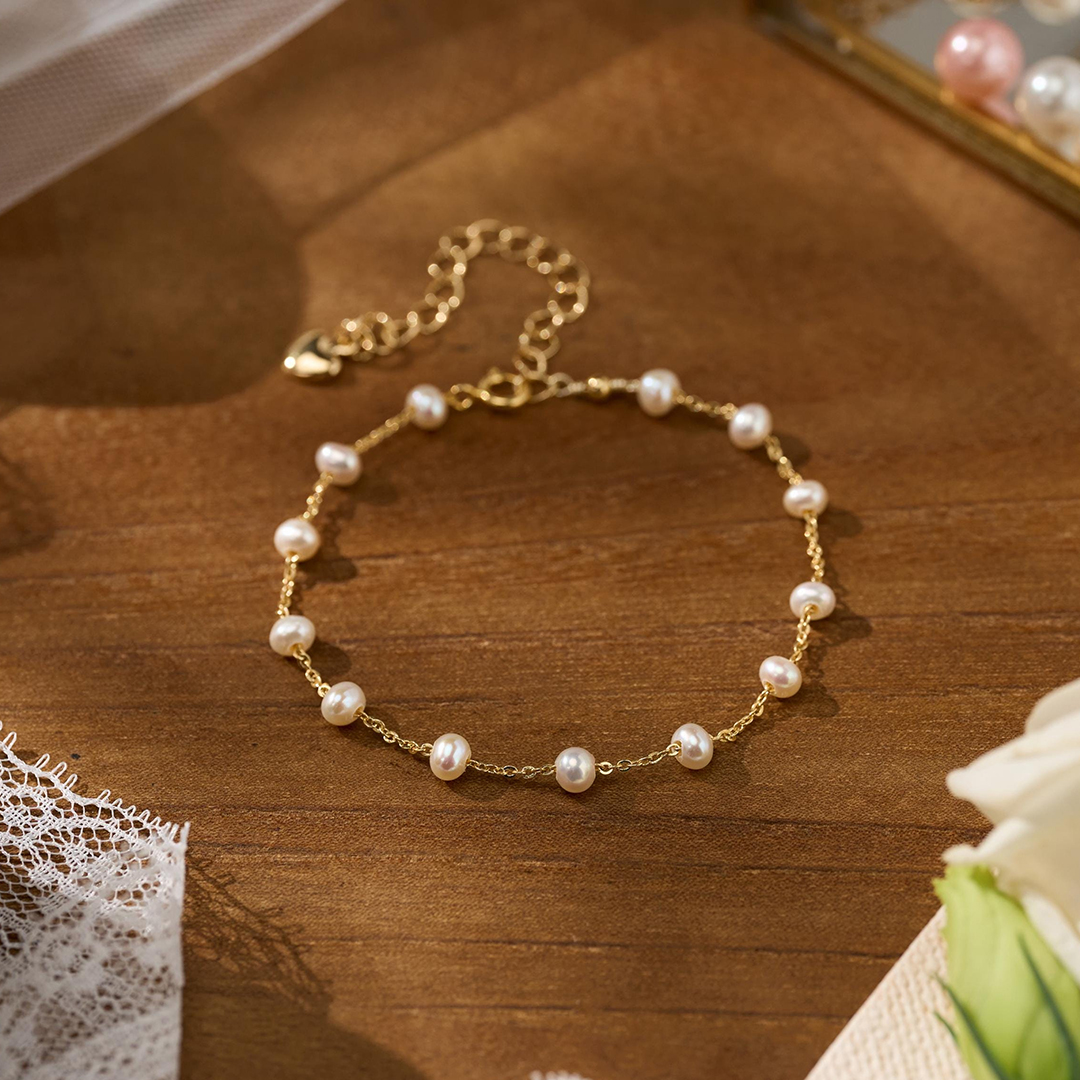 Memorial Father's Day Gift Minimalist Pearl Bracelet