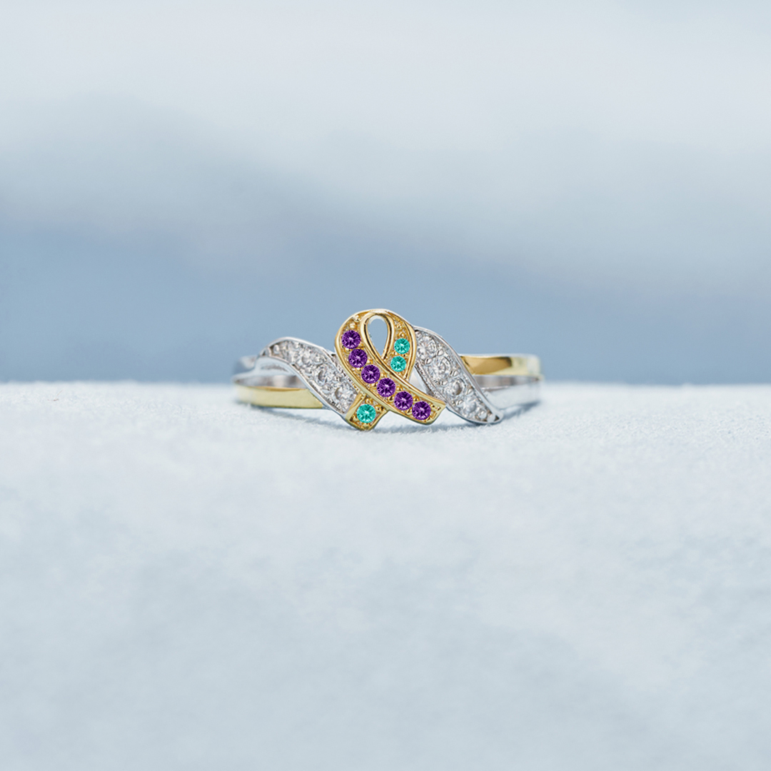 Hold On to Hope Suicide Prevention Ribbon Ring