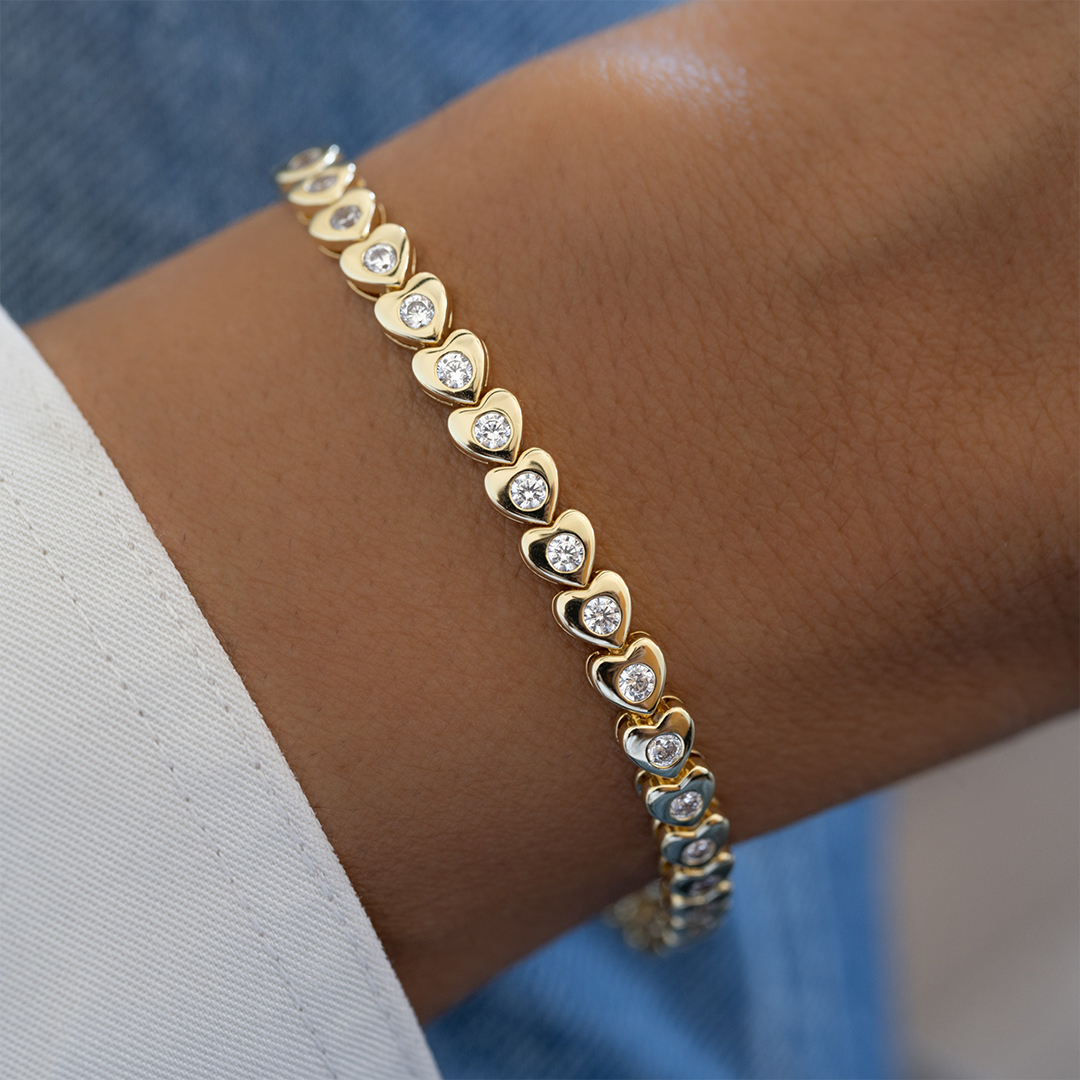 It's OK Heart Shaped Tennis Bracelet