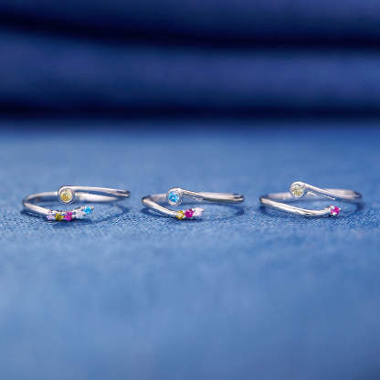 Personalized 2-6 Birthstone You And Your Girl Gang Ring