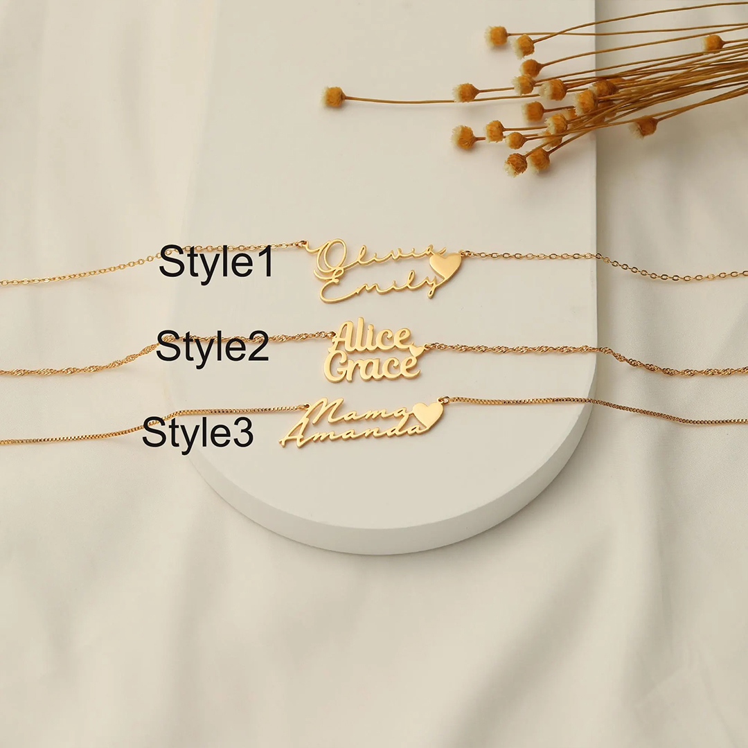 Custom Two Name Mother & Kid Necklace