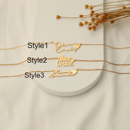 Custom Two Name Mother & Kid Necklace