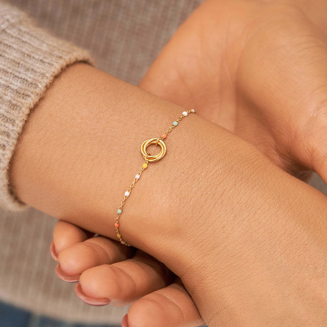 Matching Friendship Three Circles Link Bracelets