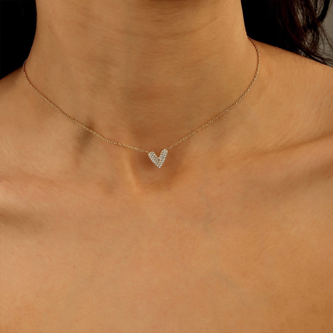 To Me From Me Special Pave Heart Necklace