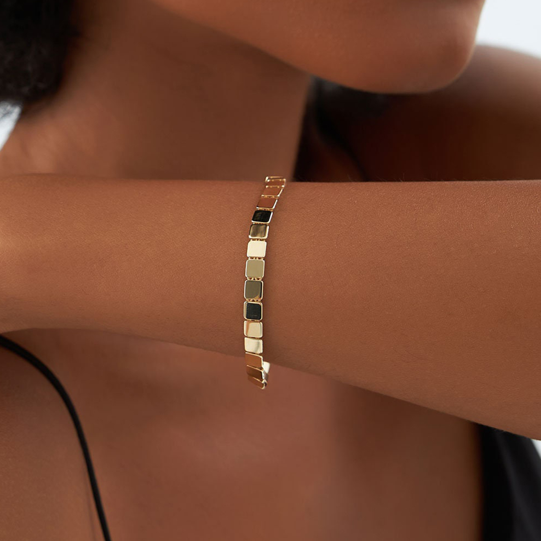 To Me From Me Square Link Bracelet