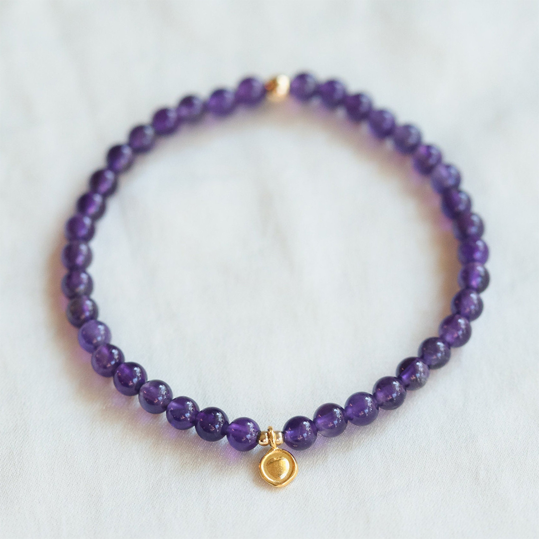 Lupus Awareness Purple Amethyst Beaded Bracelet
