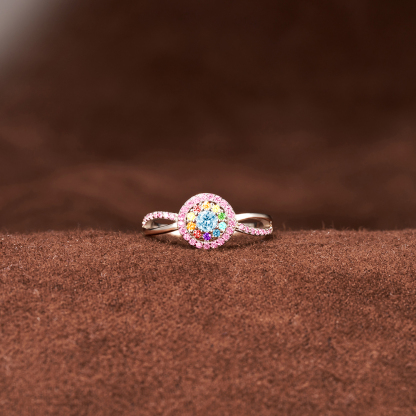 Mama To An Angel And A Rainbow Circle Ring