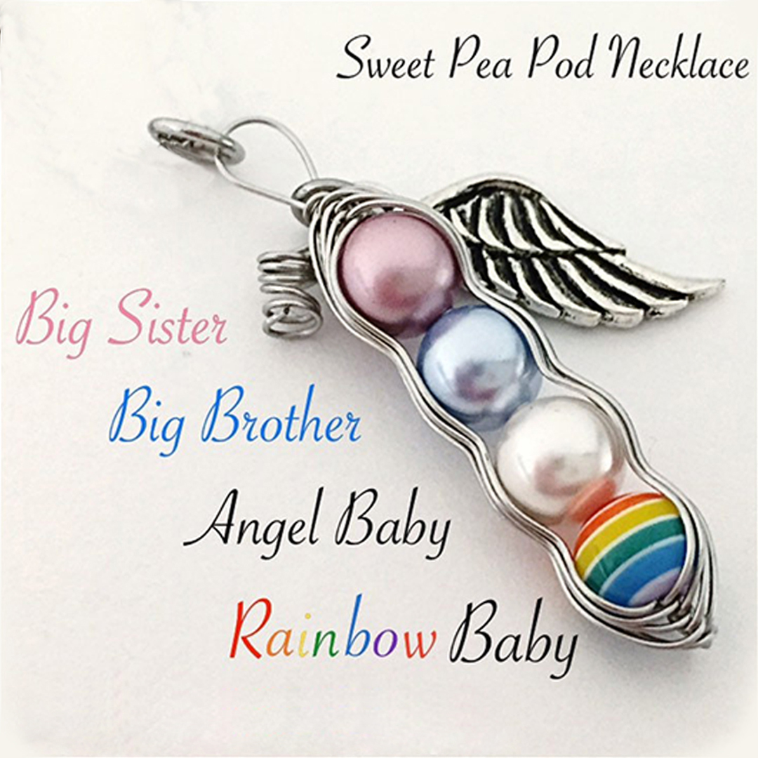 Rainbow Baby Sweet Pea Necklace