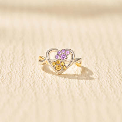 Furry Mom 1-3 Birthstone Ring