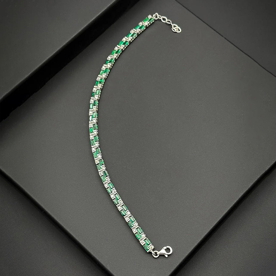 Kidney Disease Awareness Men Green Tennis Bracelet