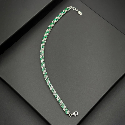 Kidney Disease Awareness Men Green Tennis Bracelet