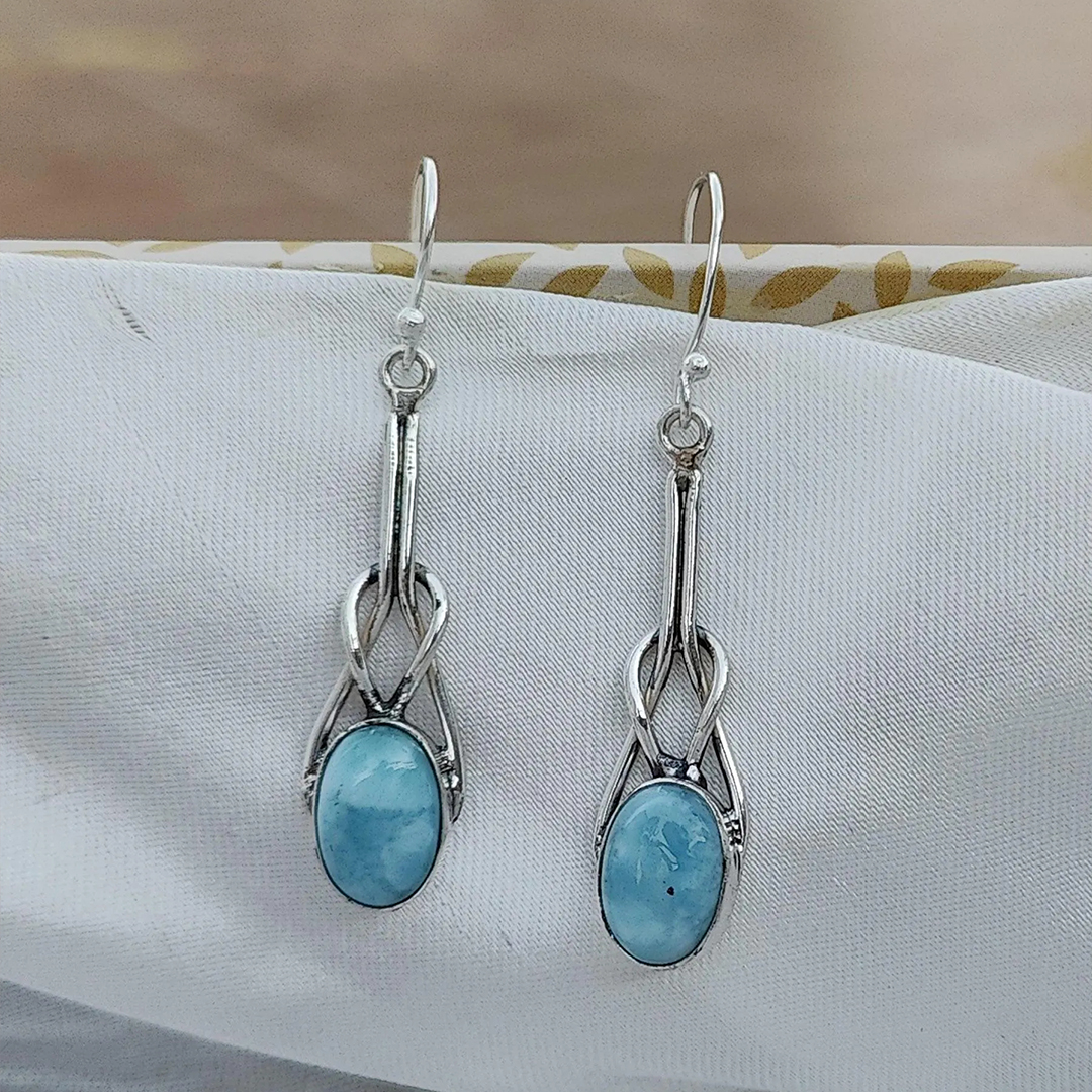 Aquamarine Tear Earrings