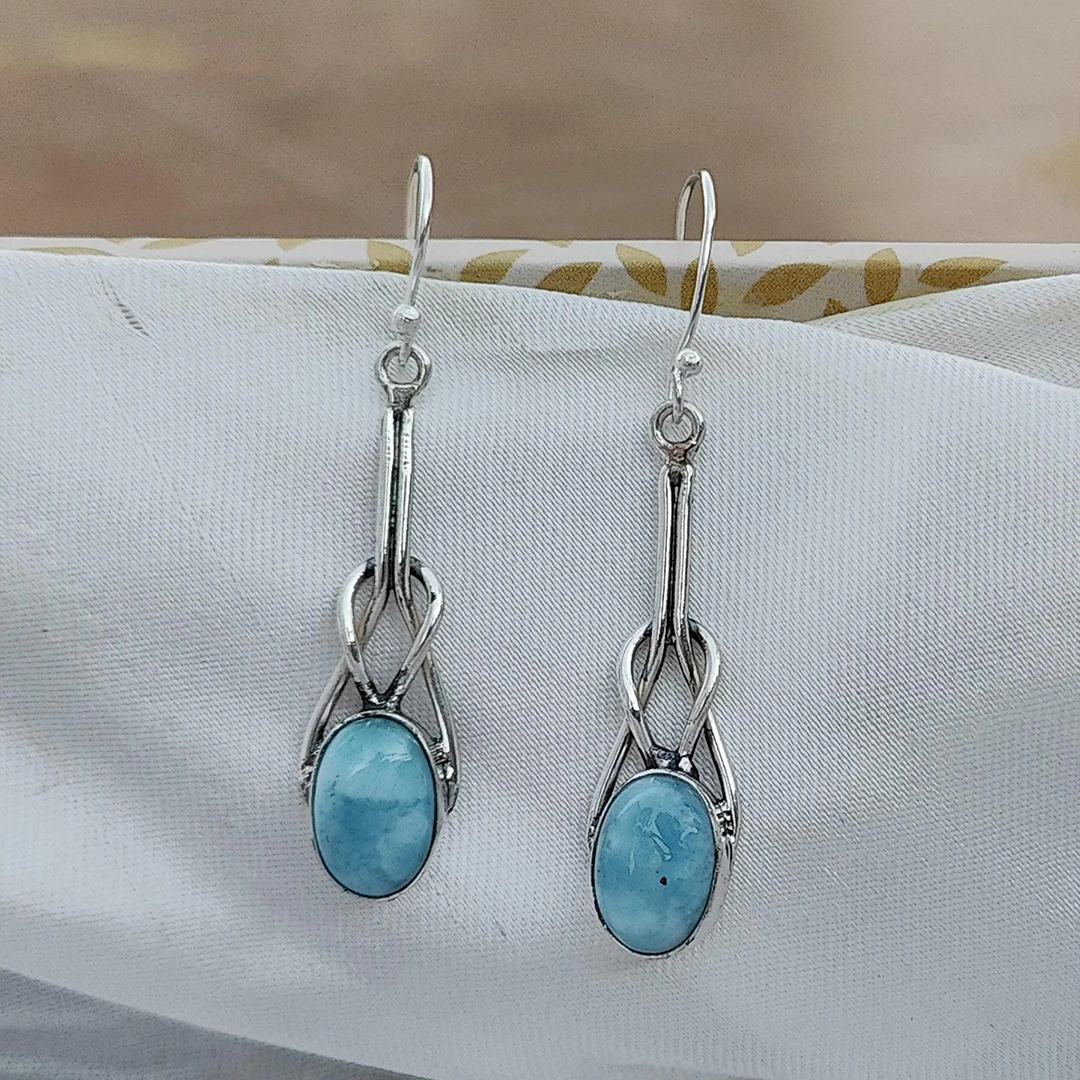Aquamarine Tear Earrings