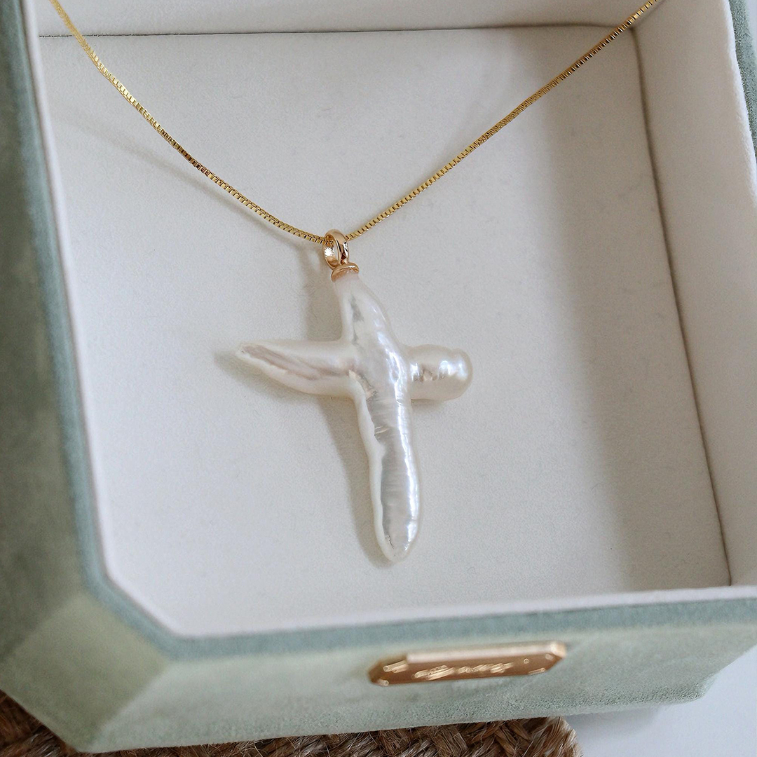 Choosing Me Freshwater Cross Pearl Necklace