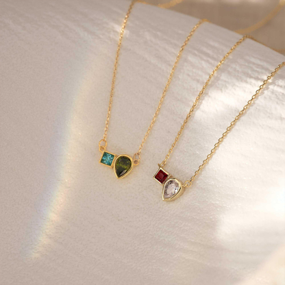 Mother & Daughter Two Stone Necklace