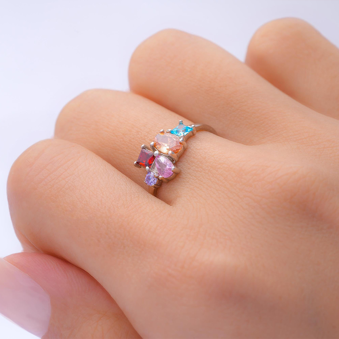 Mama’s Valentines Multi-Cut Gemstone Family Ring