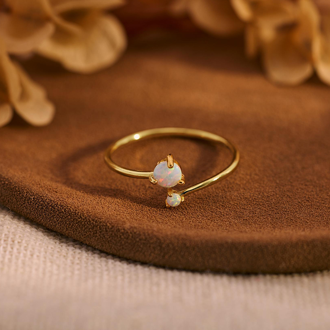 Self Love Minimalist White Opal Ring