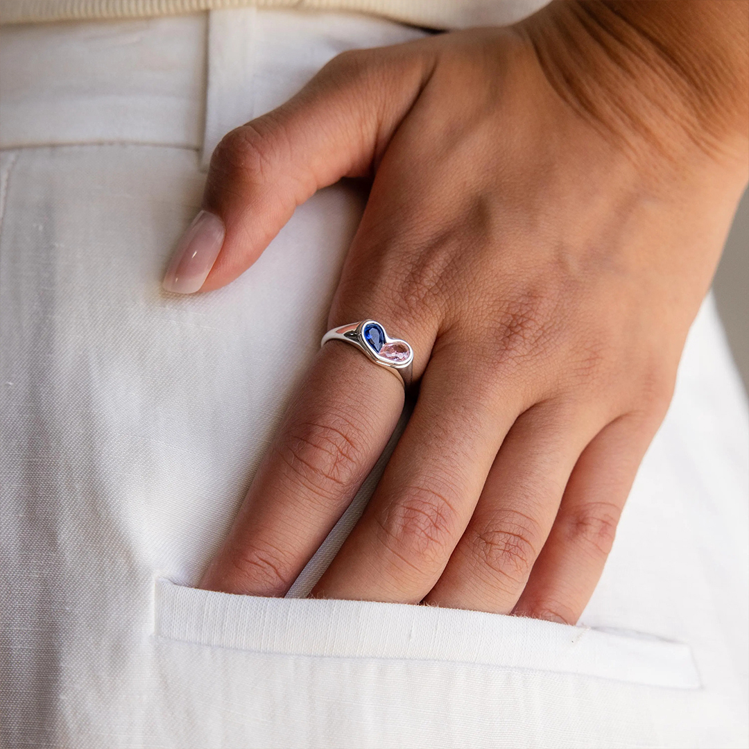 All That Matters Is Us Birthstone Heart Signet Ring