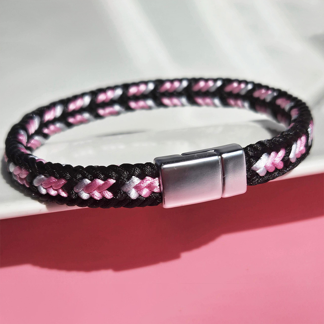 I Am Enough Breast Cancer Awareness Braided Bracelet
