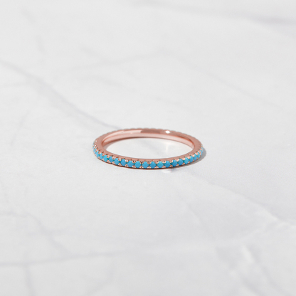 Ovarian Cancer Awareness Turquoise Eternity Ring