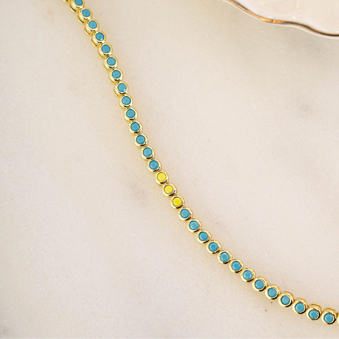 Down Syndrome Awareness Turquoise Gemstone Bracelet