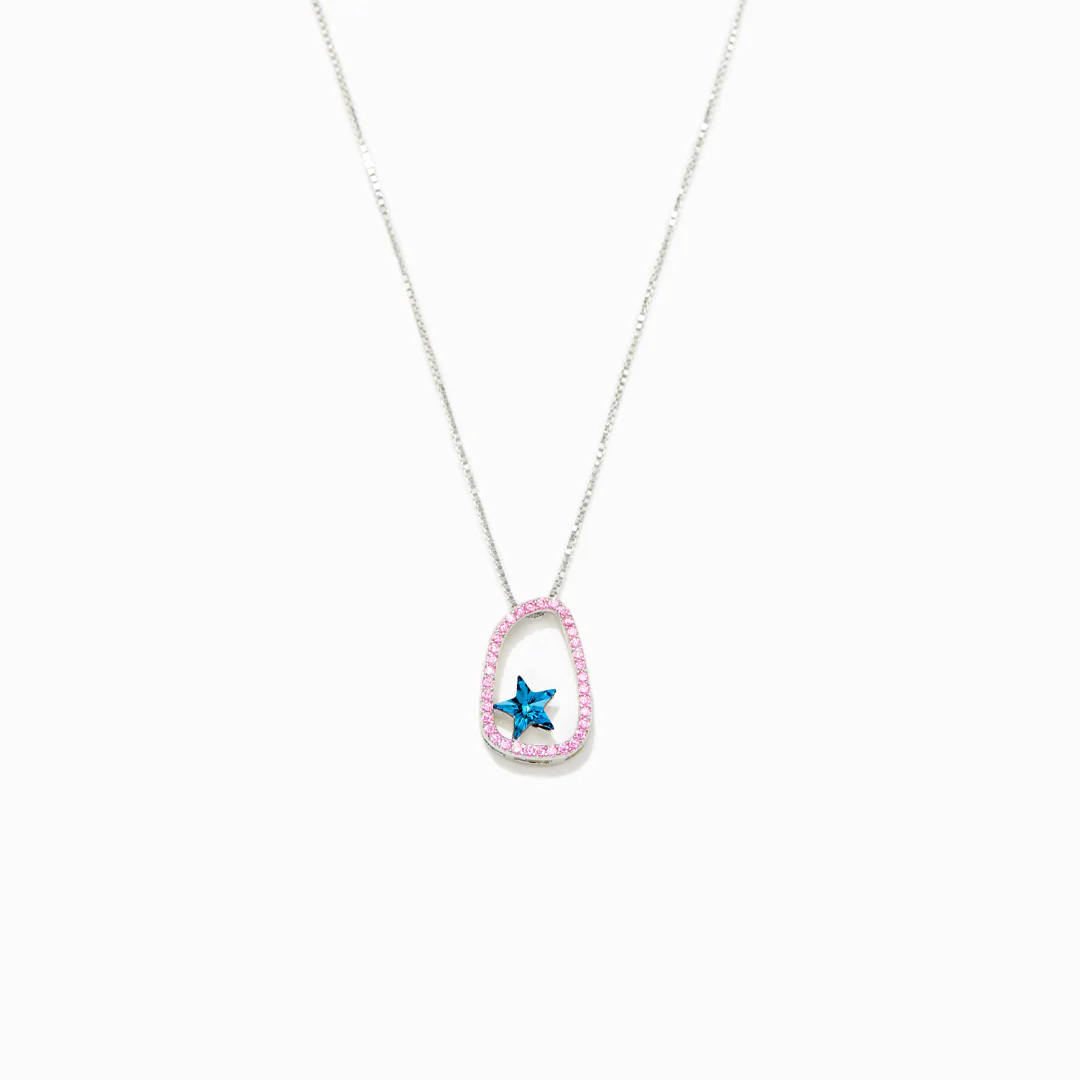Wave of Light Blue Star Necklace