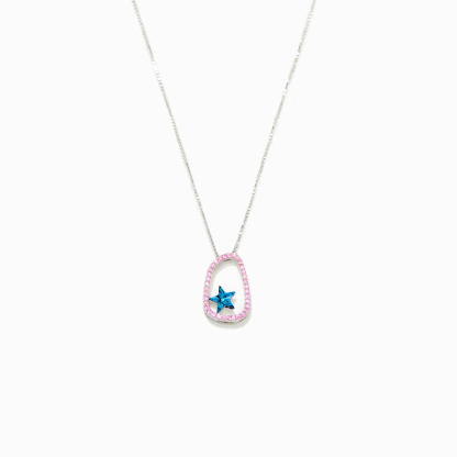 Wave of Light Blue Star Necklace