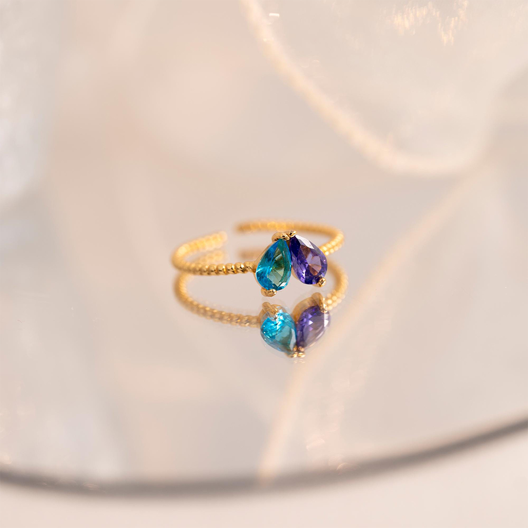 Always in Heart Personalized Daughter Birthstone Ring